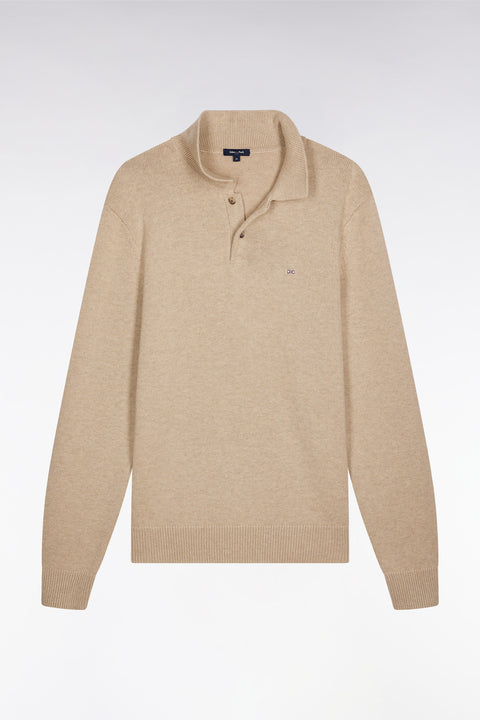 Pull col maillot épais en laine et coton beige - Image 2
