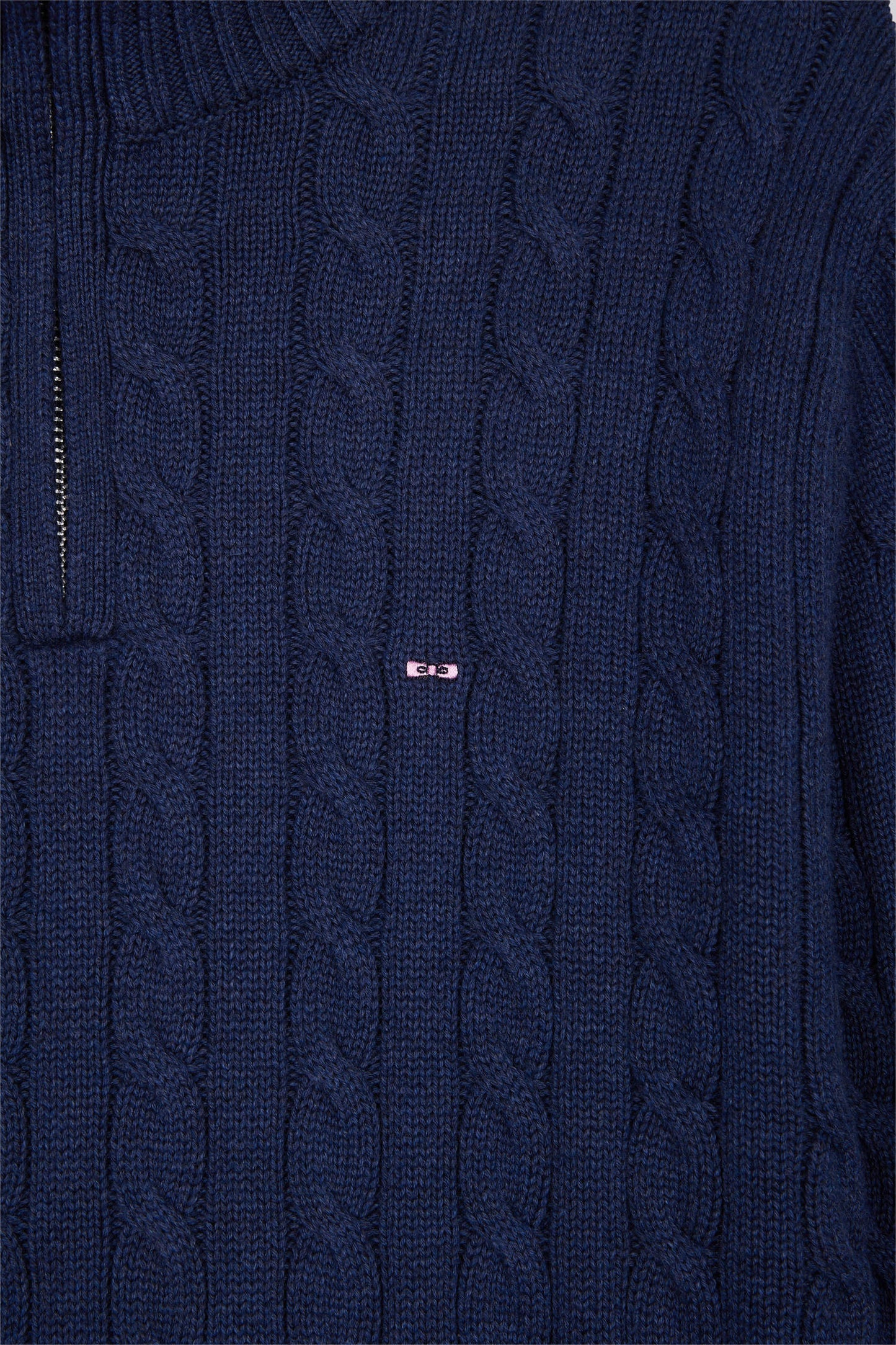 Pull col camionneur en coton torsadé marine