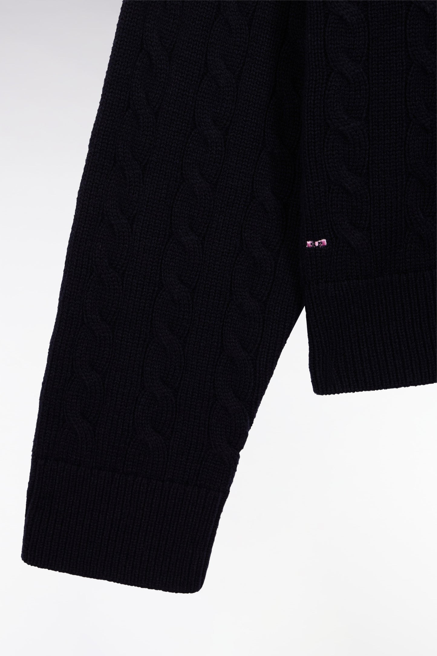 Pull cricket col V en laine et coton marine coupe Oversized