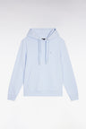 Sweatshirt à capuche en coton ciel coupe droite