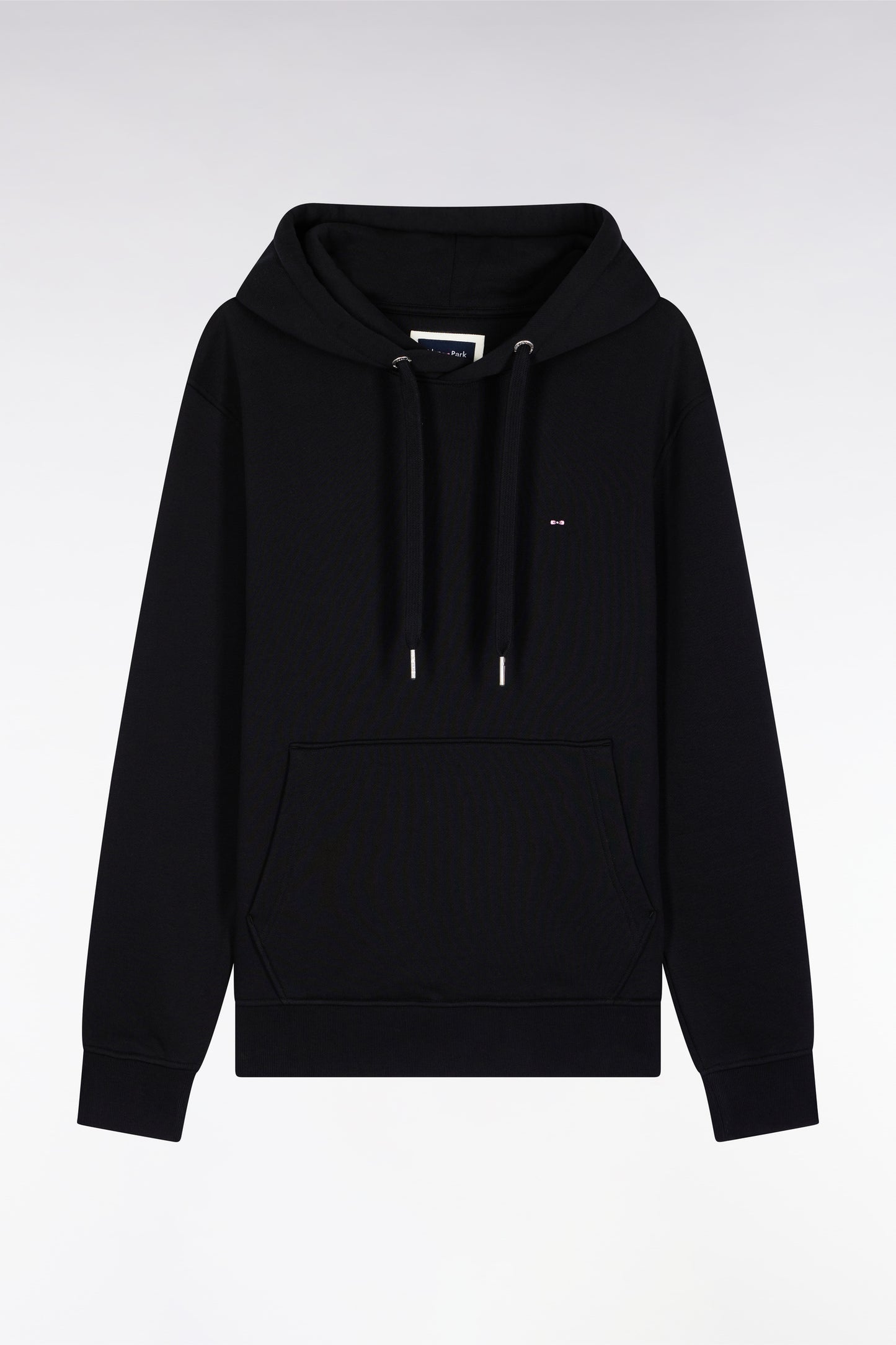 Sweatshirt à capuche en coton noir coupe droite