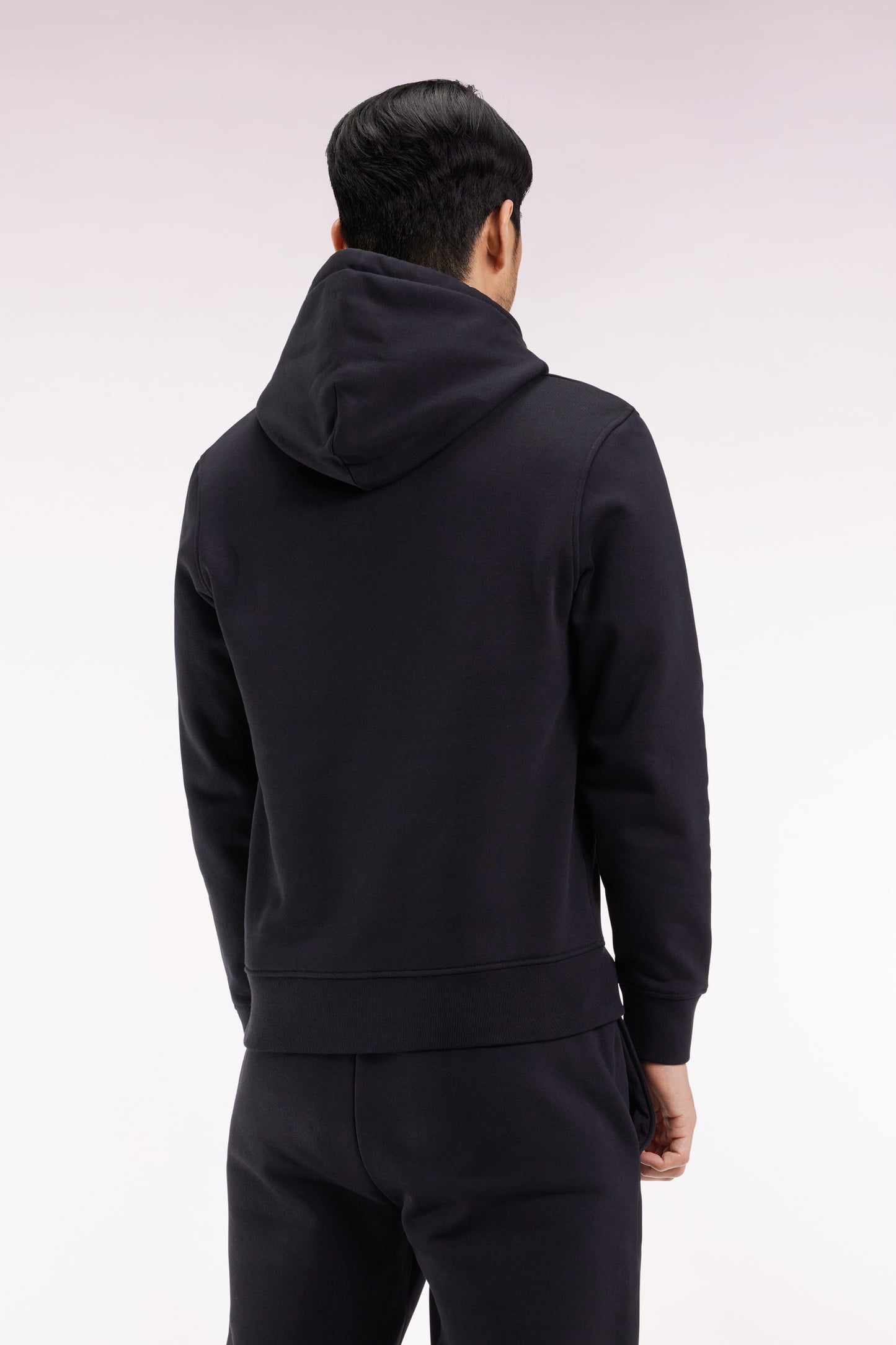 Sweatshirt à capuche en coton noir coupe droite