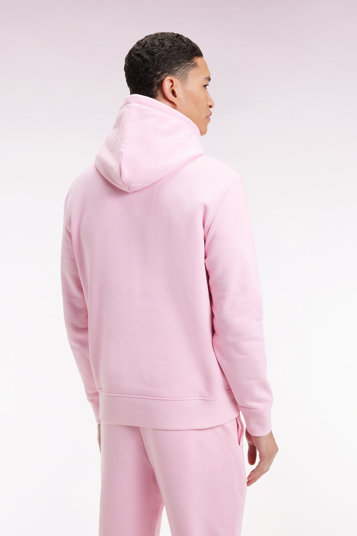 Sweatshirt à capuche en coton rose coupe droite