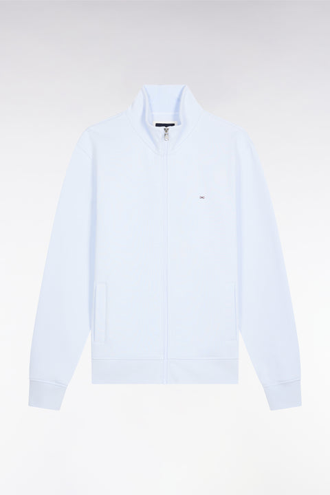 Sweatshirt zippé en coton ciel coupe droite - Image 2