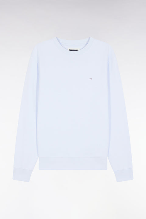 Sweatshirt à col rond en coton ciel coupe droite - Image 2
