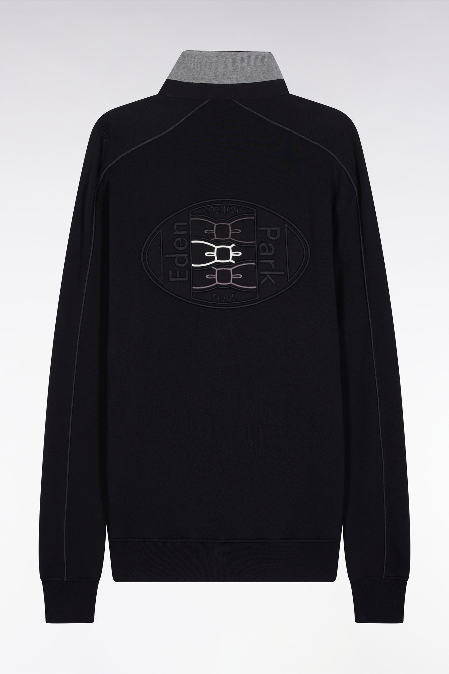 Sweatshirt à col maillot en molleton gratté noir
