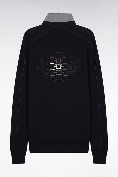 Sweatshirt à col maillot en molleton gratté noir - Image 2