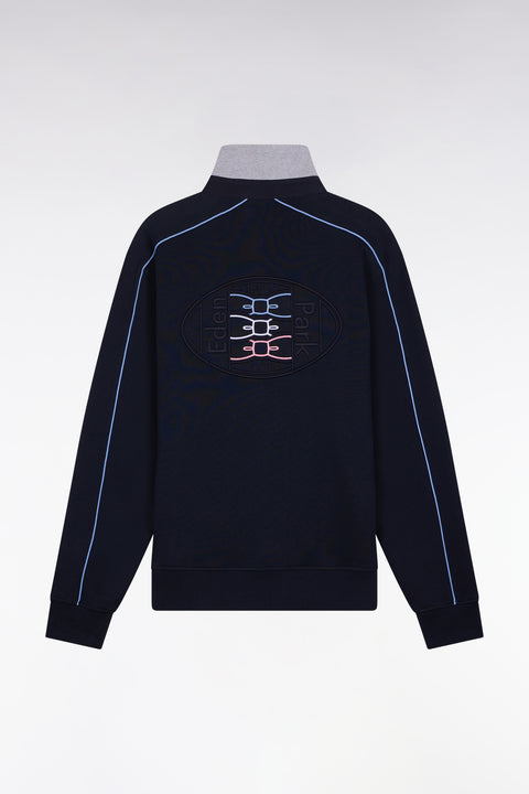 Sweatshirt à col maillot en molleton gratté marine - Image 2