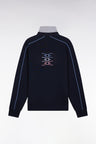 Sweatshirt à col maillot en molleton gratté marine