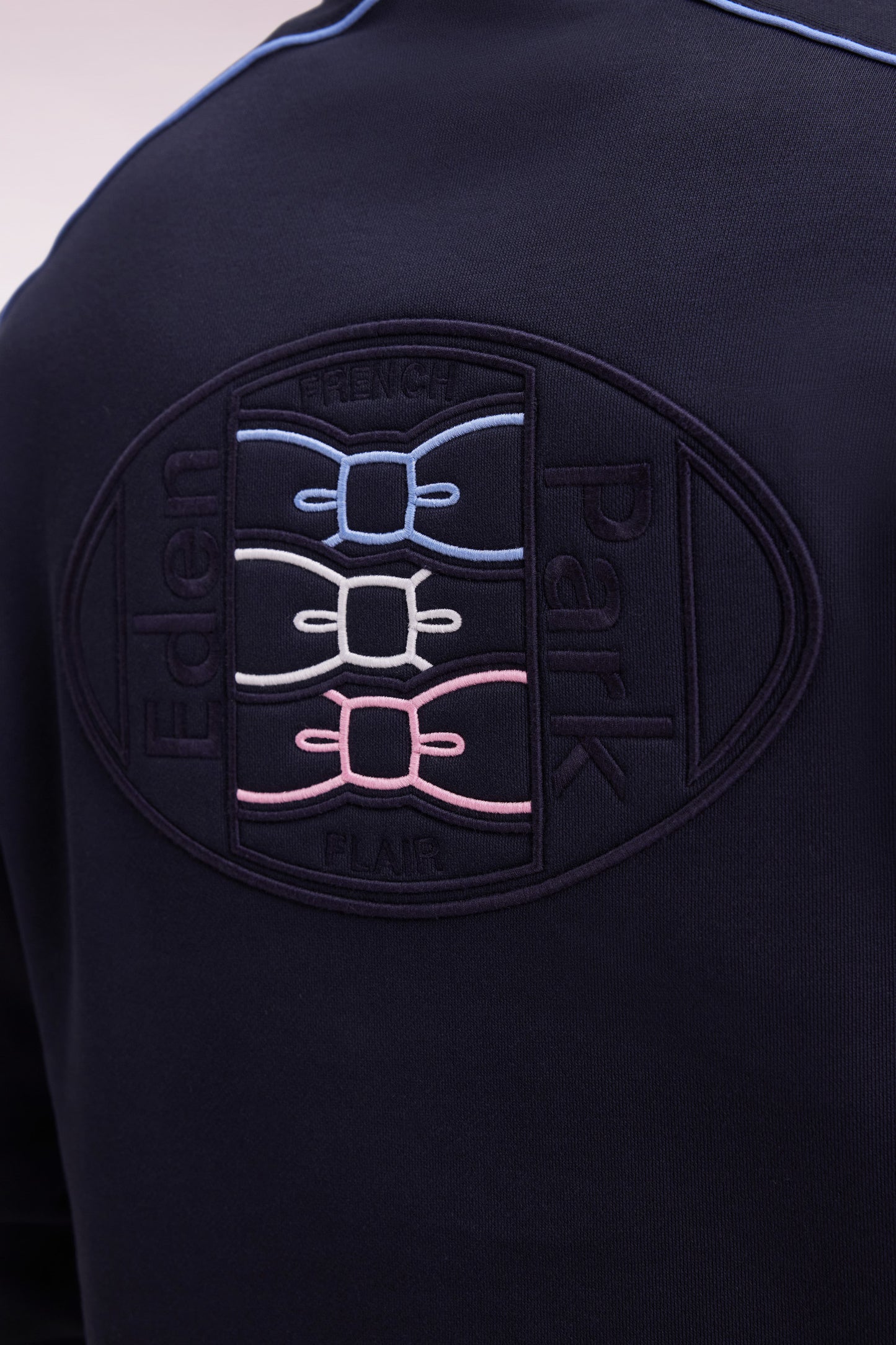 Sweatshirt à col maillot en molleton gratté marine