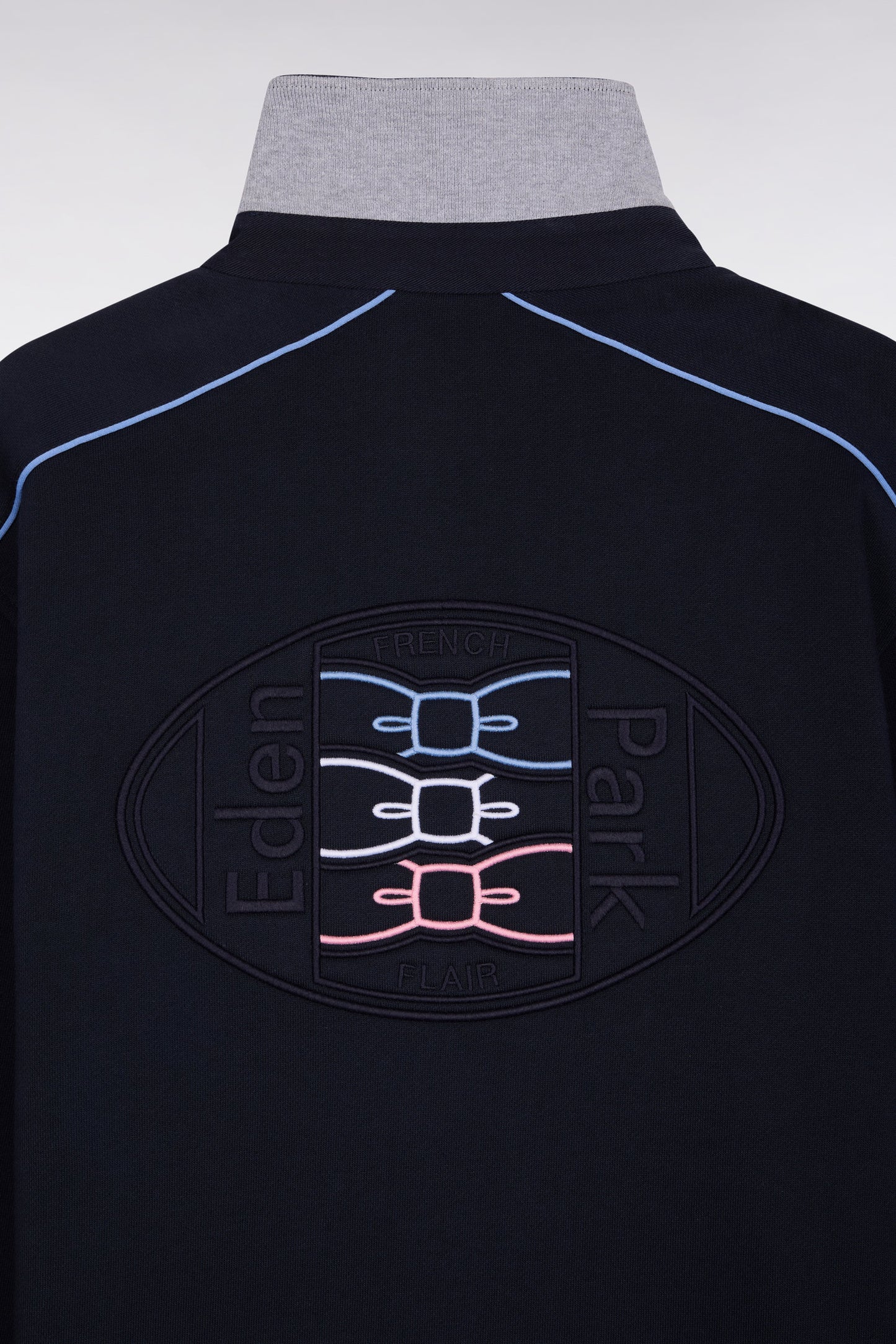 Sweatshirt à col maillot en molleton gratté marine