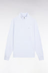Sweatshirt à col montant zippé en molleton coton ciel