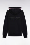 Sweatshirt à capuche en molleton coton mélangé noir coupe Relaxed