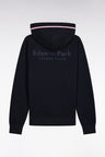 Sweatshirt à capuche en molleton coton mélangé marine coupe Relaxed