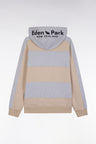 Sweatshirt en coton mélange beige et gris clair coupe Relaxed
