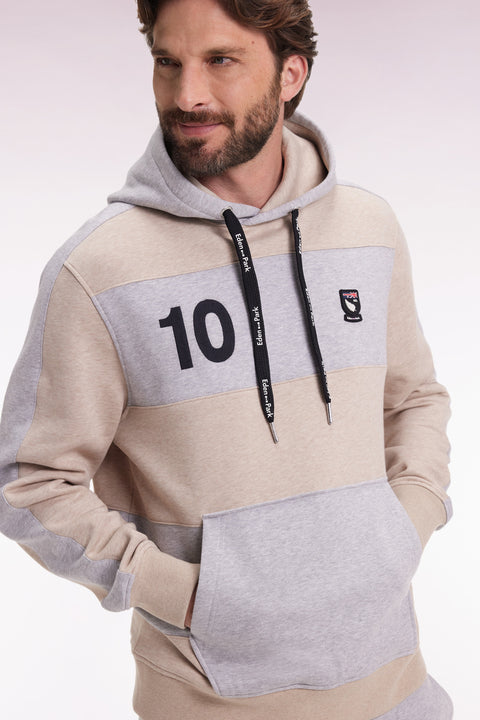 Sweatshirt en coton mélange beige et gris clair coupe Relaxed - Image 3