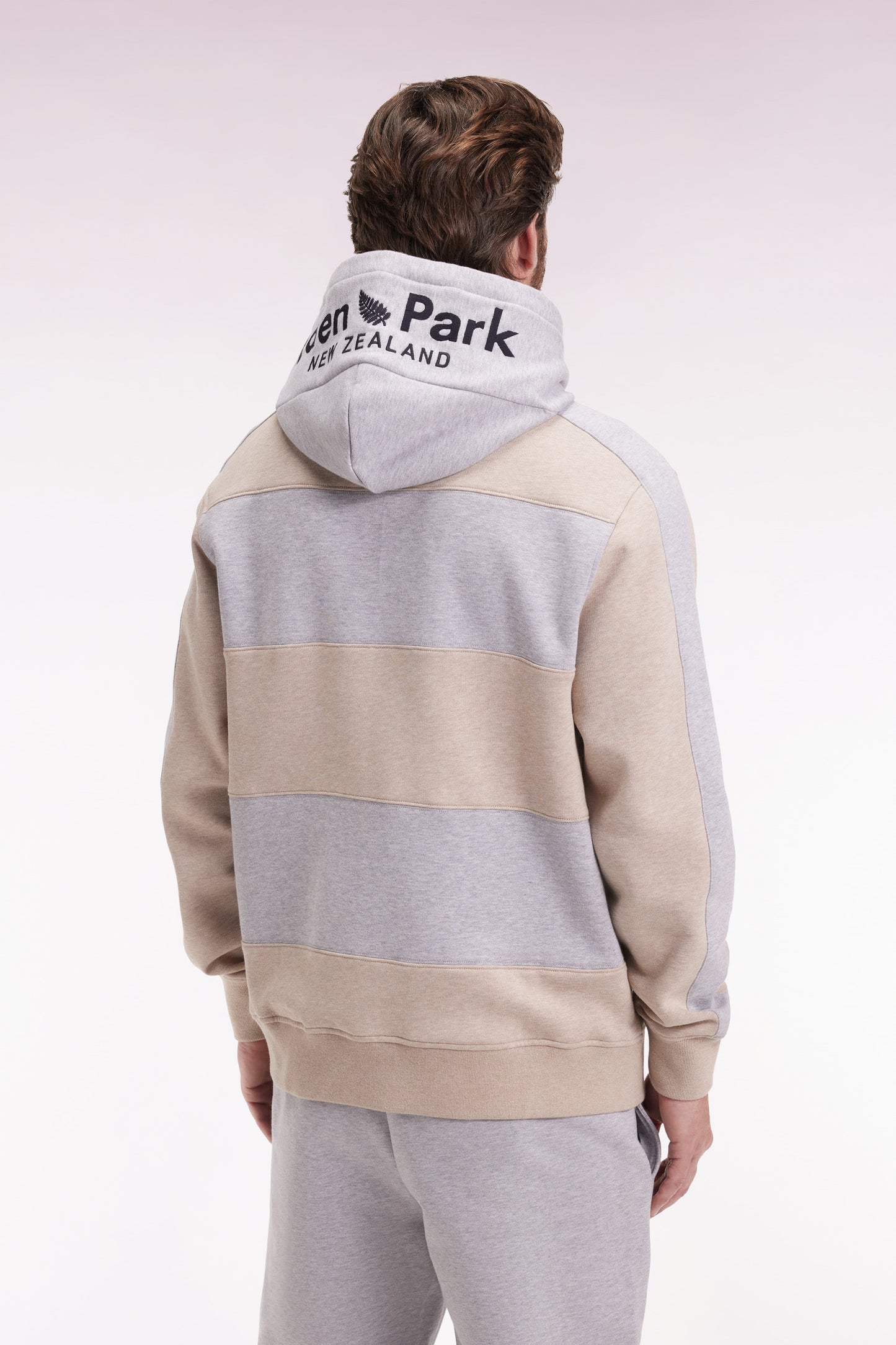 Sweatshirt en coton mélange beige et gris clair coupe Relaxed