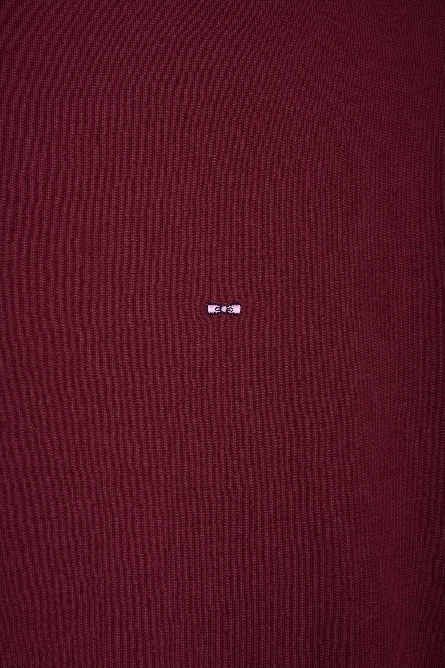 T-shirt manches courtes à col rond en coton Pima bordeaux