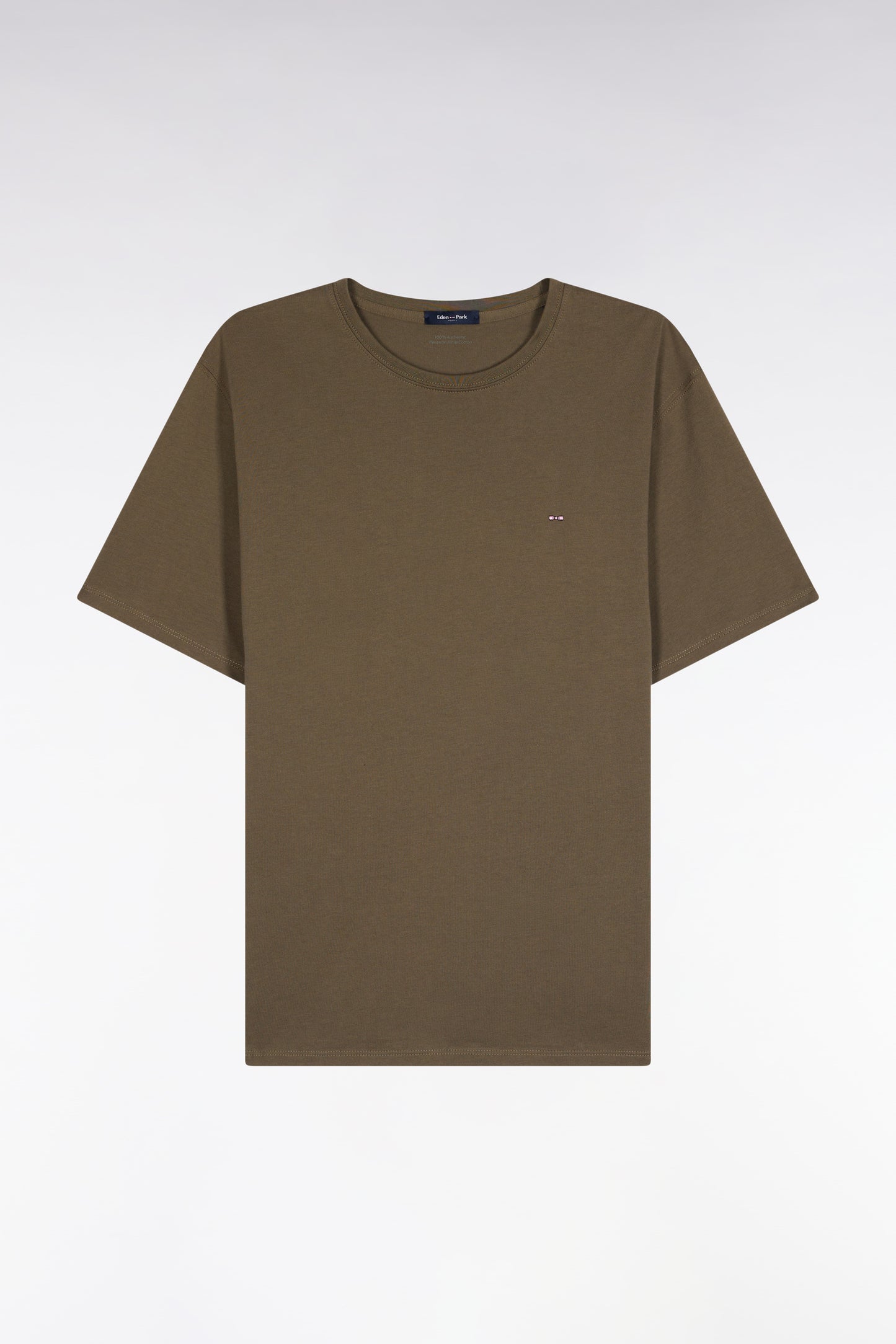 T-shirt manches courtes à col rond en coton Pima kaki