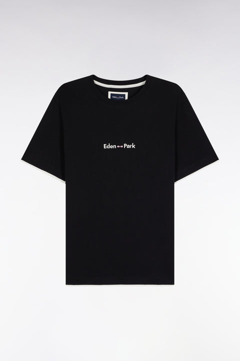 T-shirt à manches courtes broderie Eden Park en coton noir - Image 2