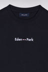 T-shirt en coton marine à manches courtes broderie Eden Park