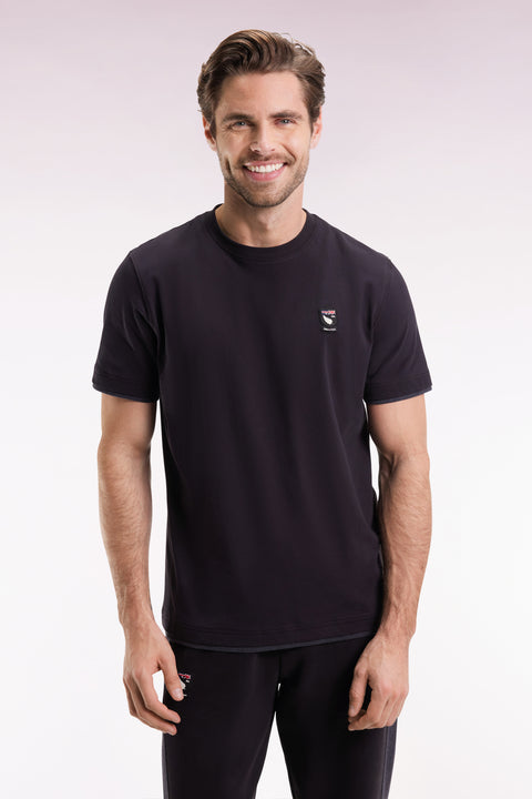 T-shirt à manches courtes en coton noir - Image 1