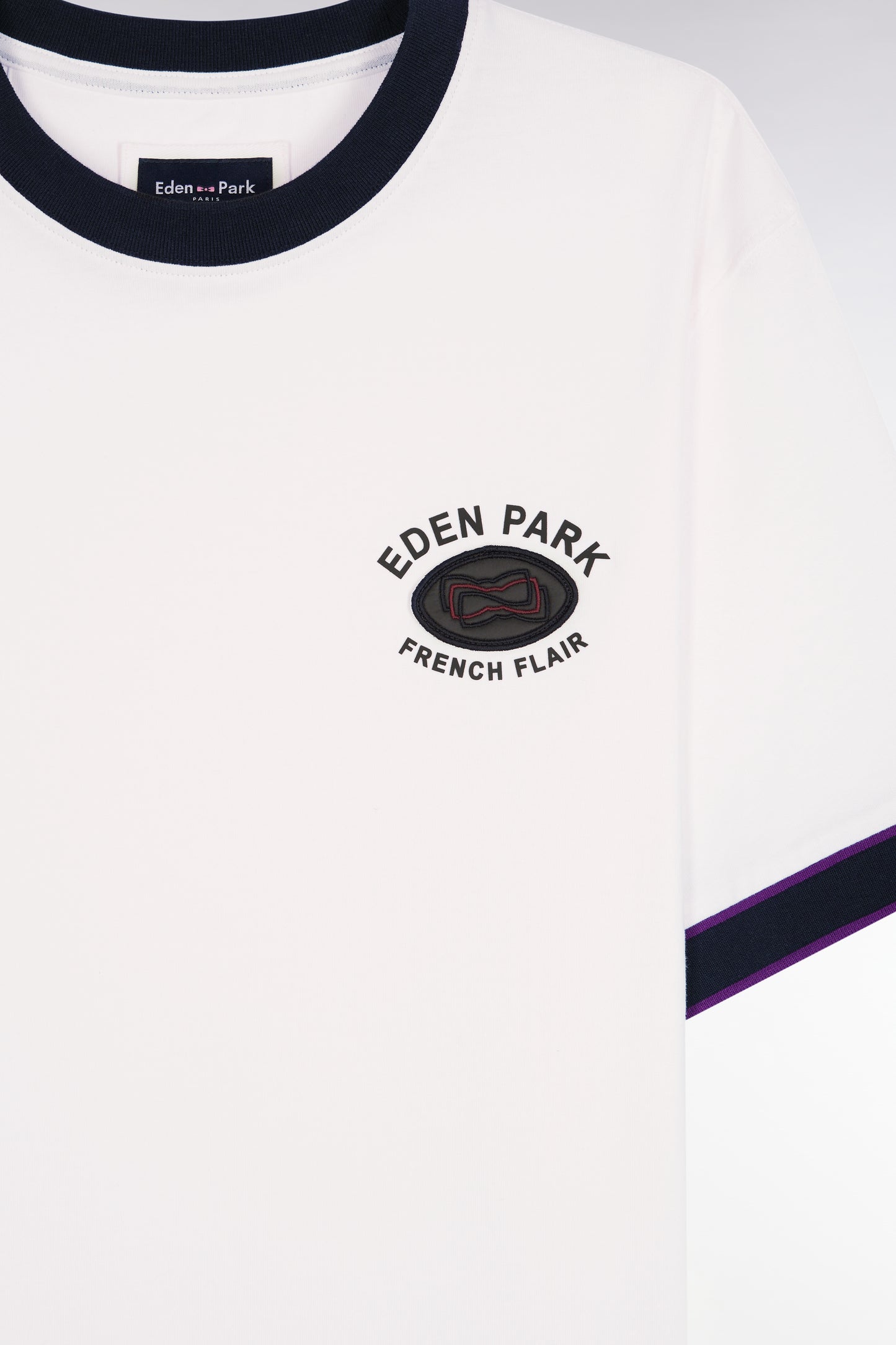 T-shirt à manches courtes en coton blanc Eden Park French Flair