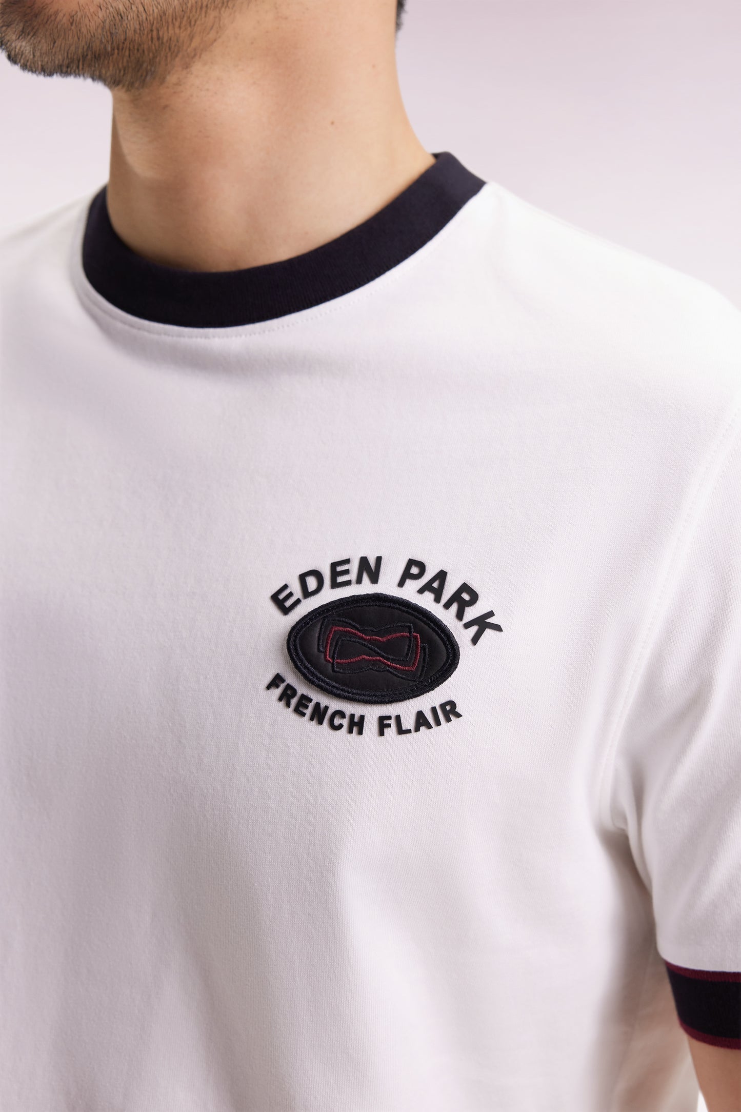 T-shirt à manches courtes en coton blanc Eden Park French Flair