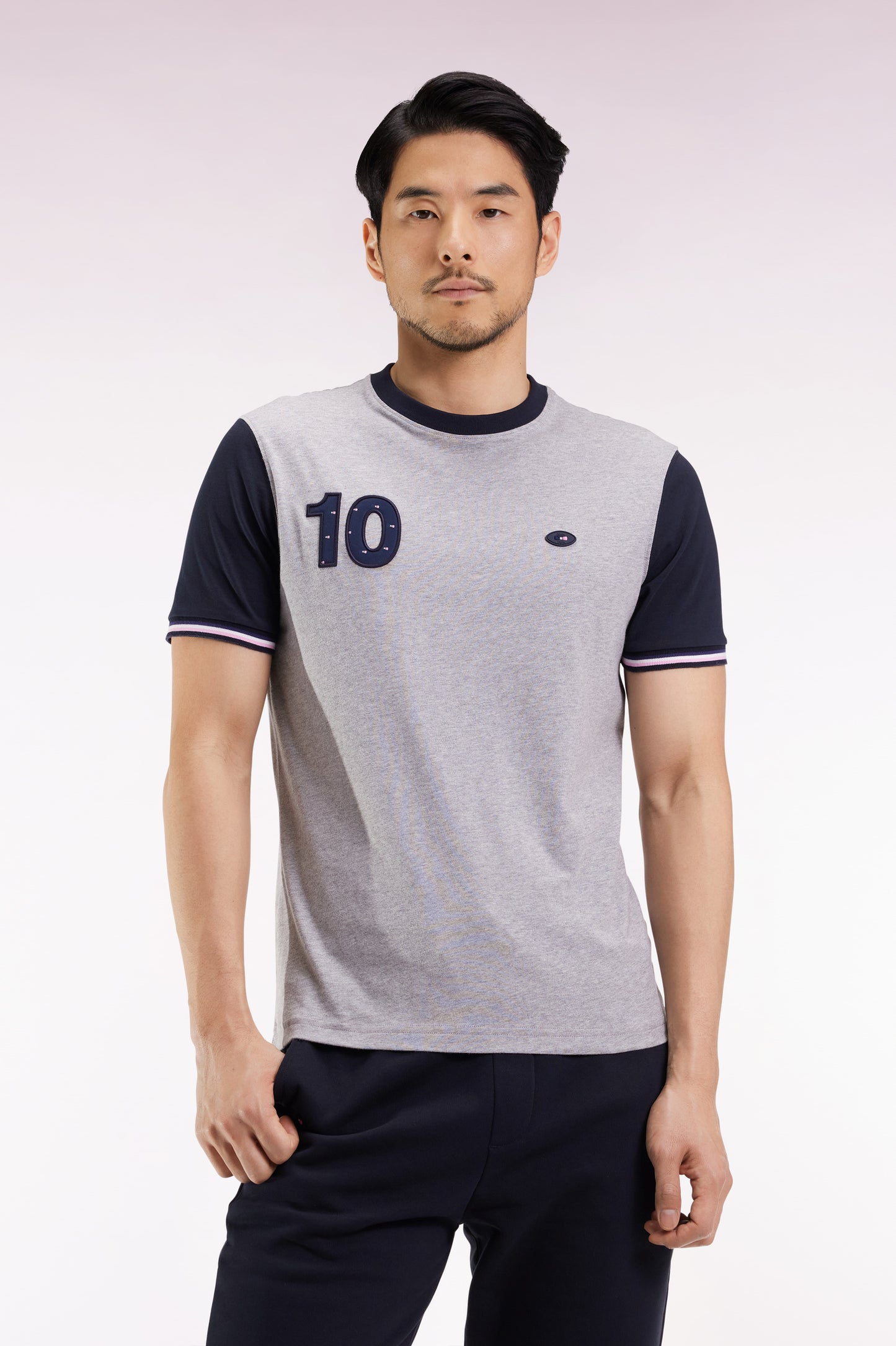 T-shirt à manches courtes en coton gris