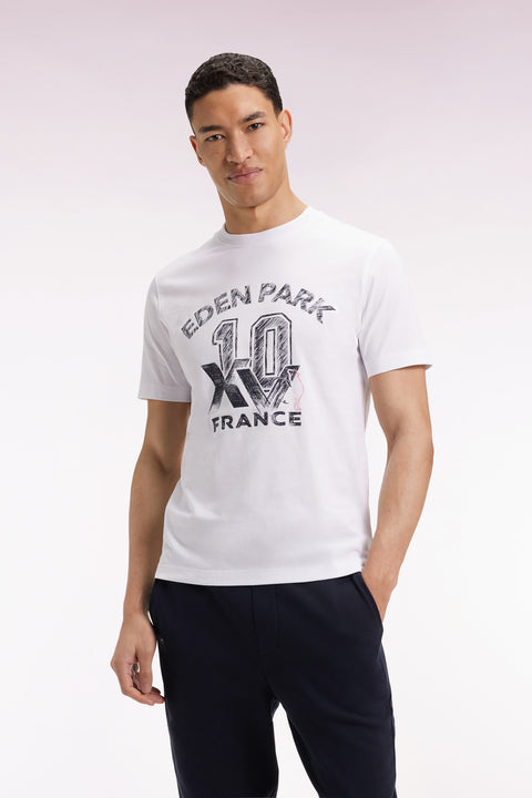 T-shirt à manches courtes blanc sérigraphie XV de France - Image 1
