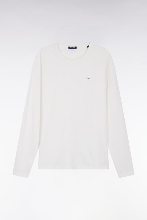 T-shirt à manches longues en coton slub écru - Image 2