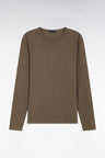 T-shirt à manches longues en coton slub kaki
