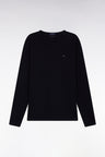 T-shirt à manches longues en coton slub noir
