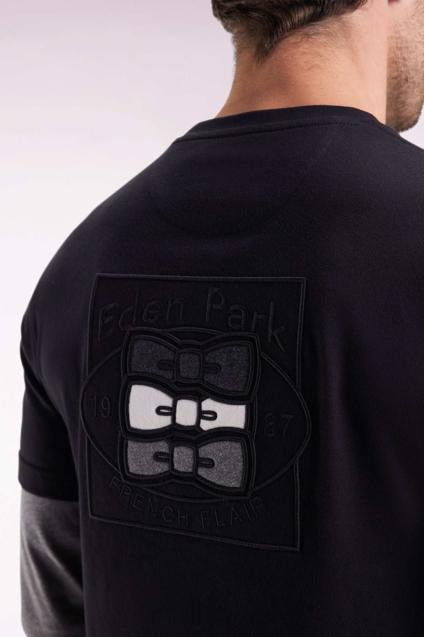 T-shirt à manches longues en coton noir