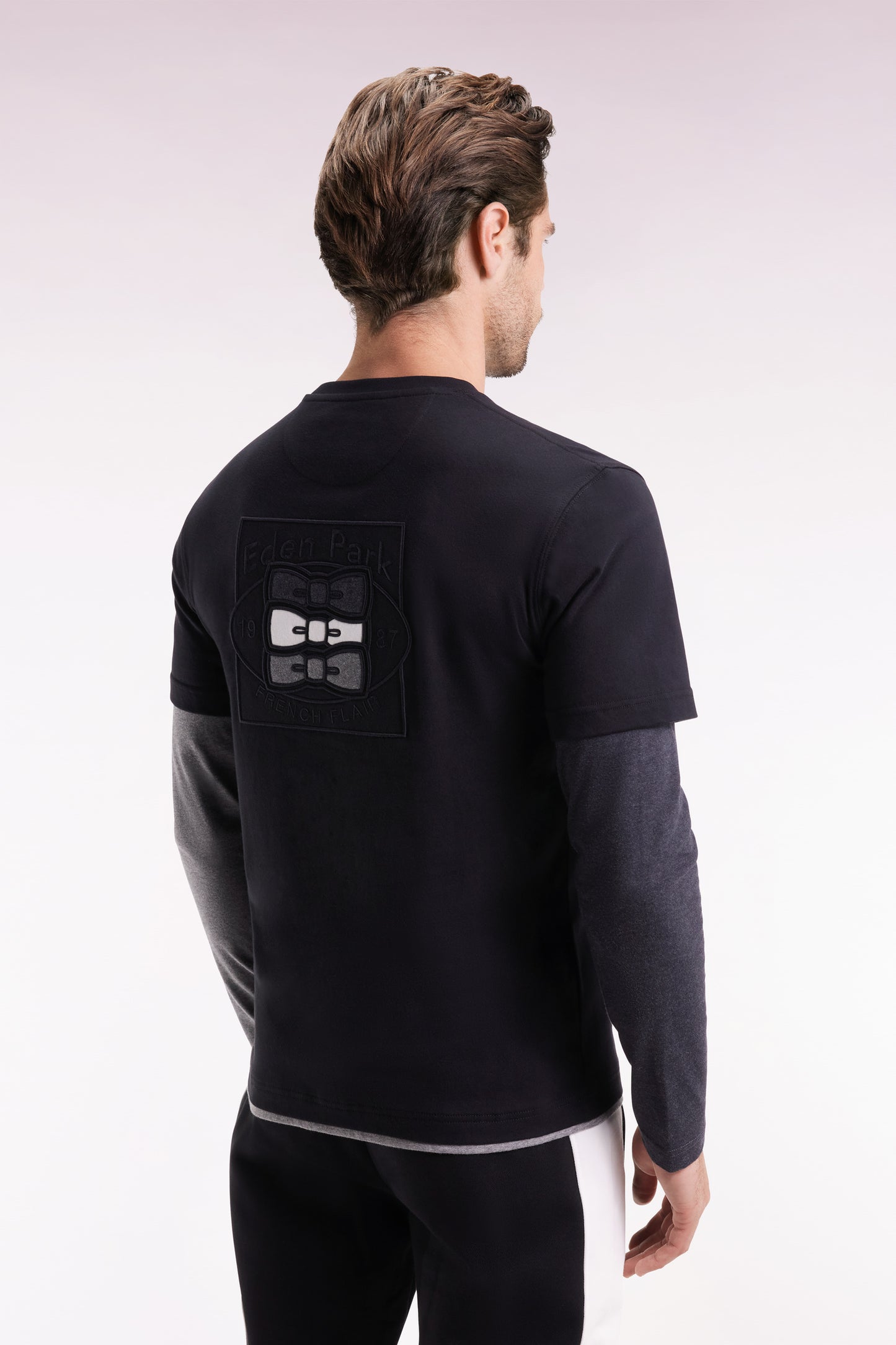 T-shirt à manches longues en coton noir