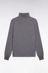 T-shirt col roulé à manches longues en coton stretch gris