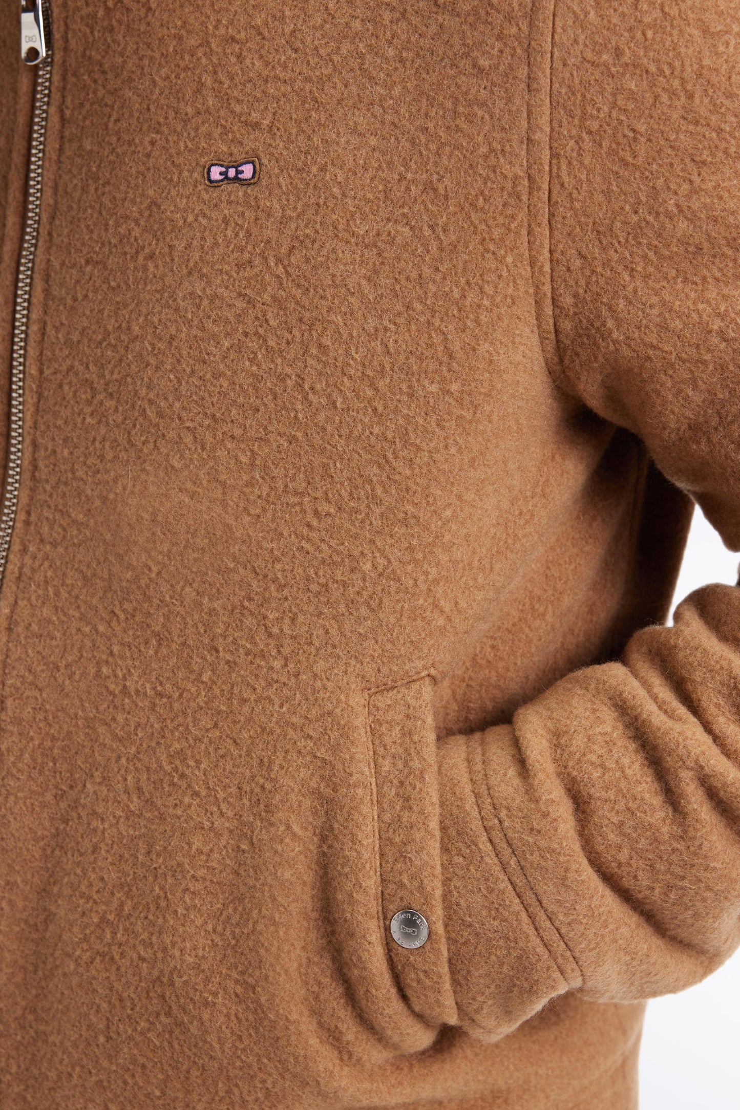 Camel boiled wool blend jacket