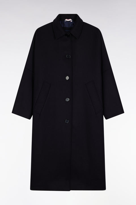 Manteau kimono en laine marine - Image 2
