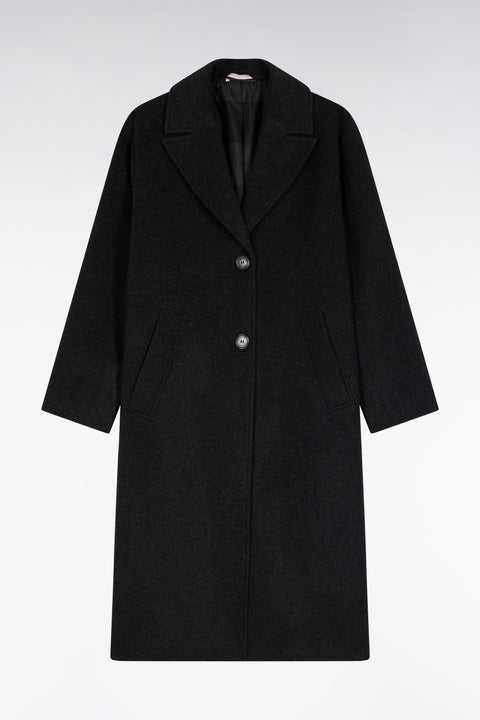 Manteau masculin coupe oversized en laine gris foncé - Image 2