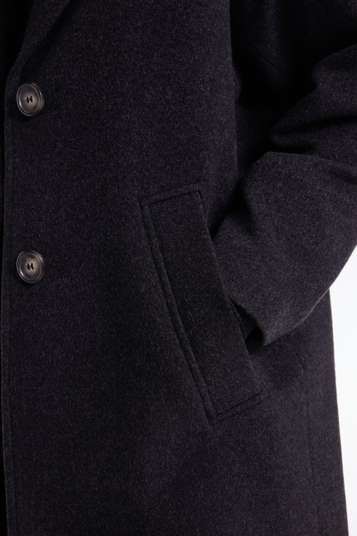 Manteau masculin coupe oversized en laine gris foncé