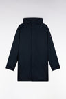 Parka longue 2-en-1 en nylon marine à capuche intégrée