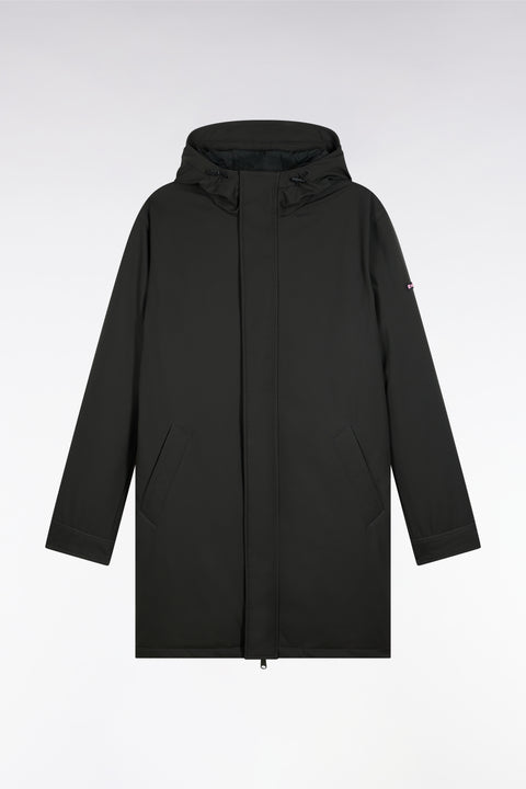 Parka longue en nylon kaki à capuche intégrée - Image 2