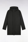 Parka longue en nylon kaki à capuche intégrée