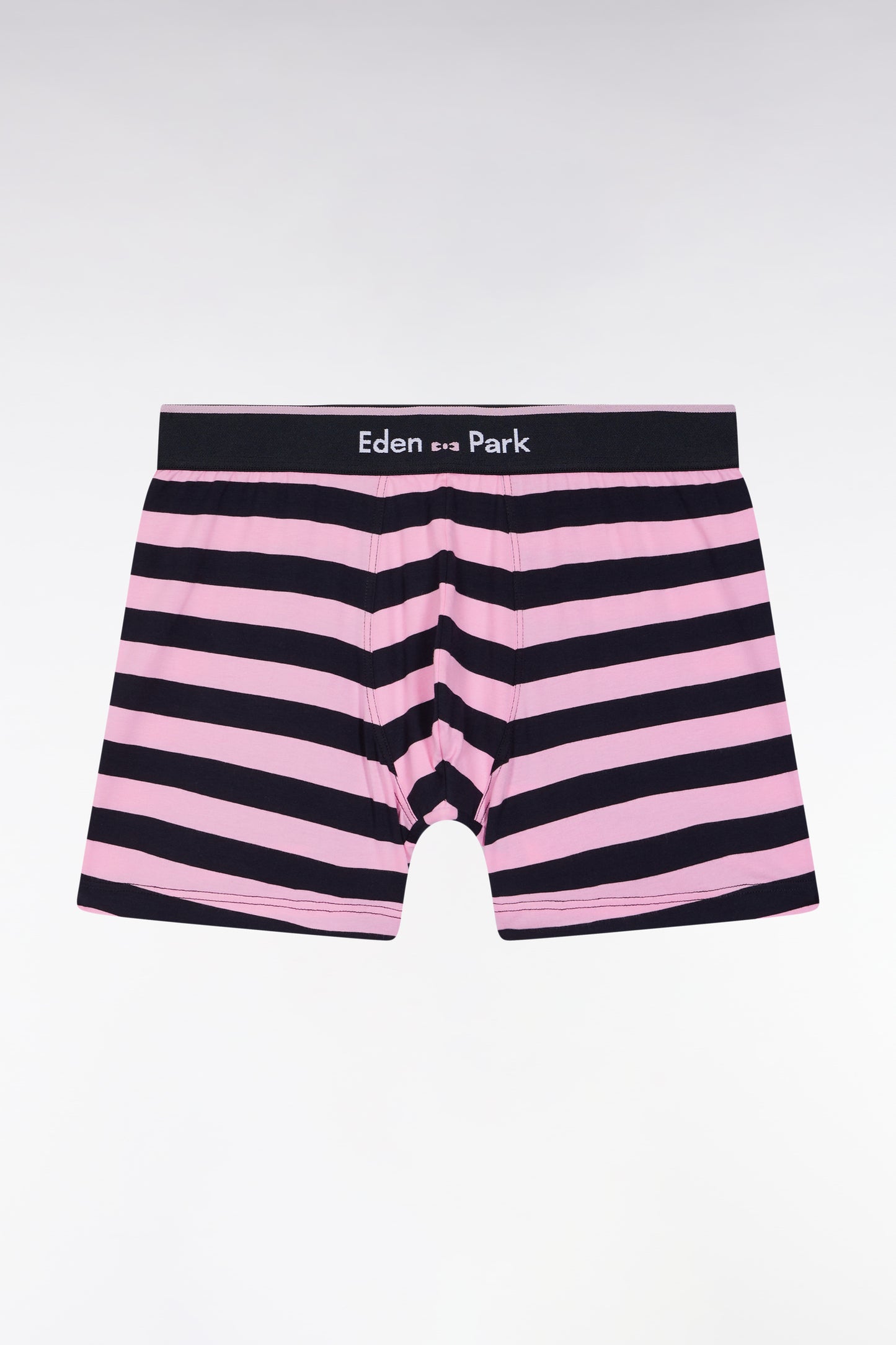 Boxer en jersey de coton rayé marine et rose