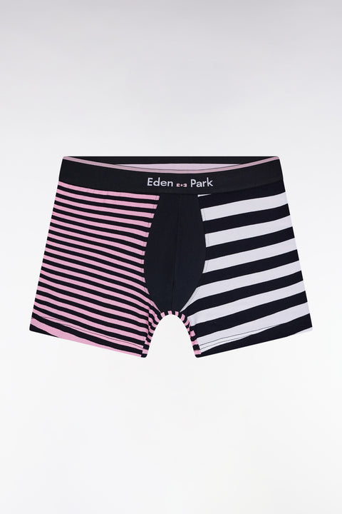 Boxer en jersey de coton rayé marine - Image 1