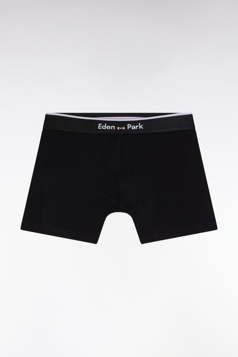 Boxer en jersey de coton noir à bande contrastée - Image 1