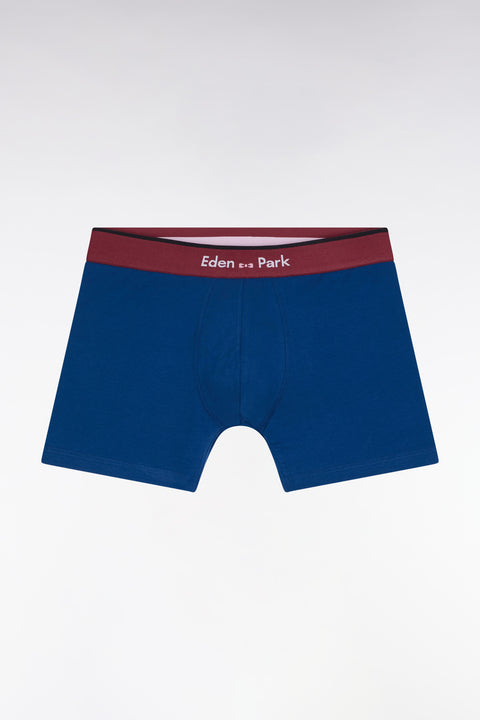 Boxer en jersey de coton bleu à bande contrastée - Image 1