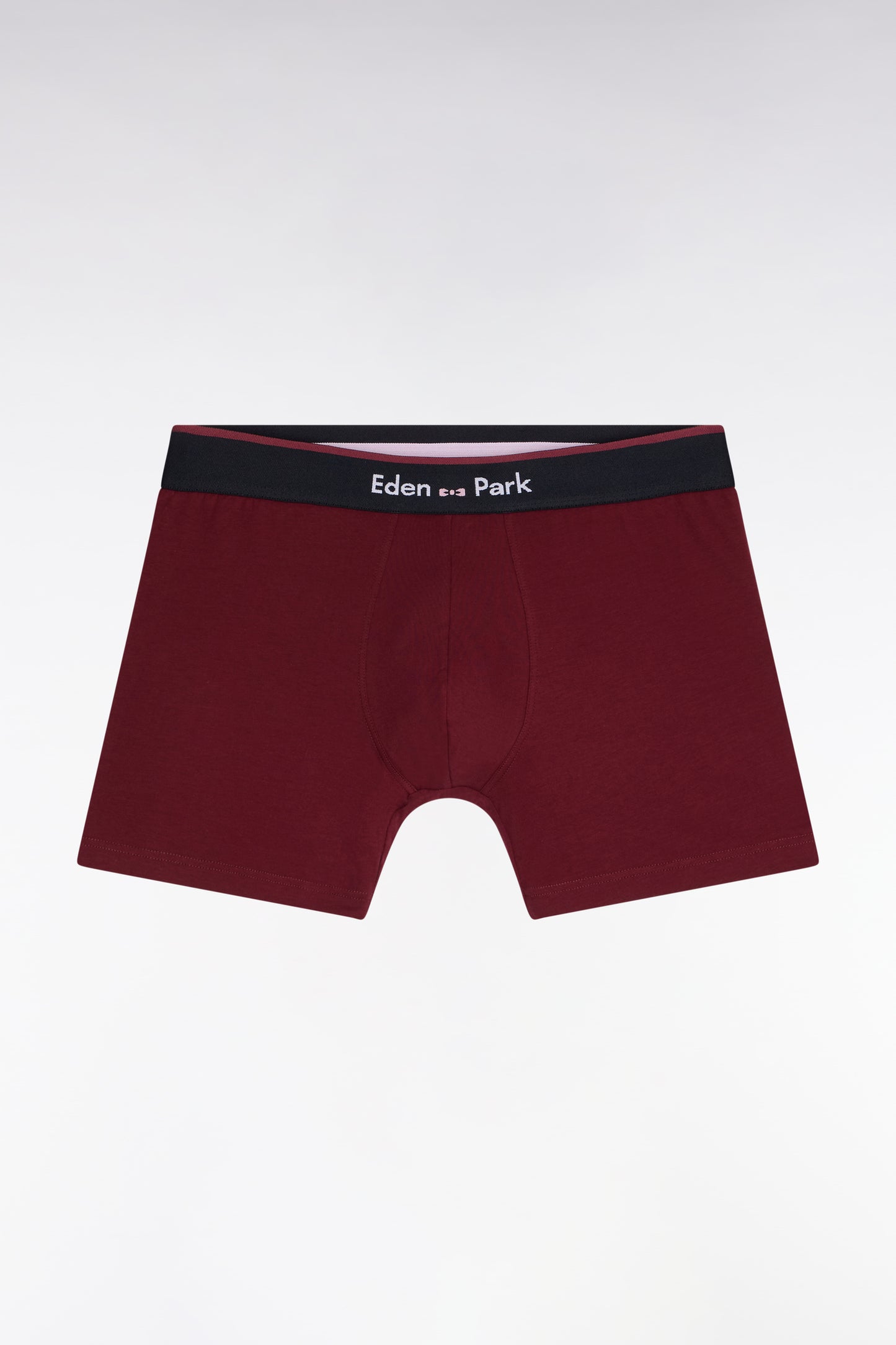 Boxer en jersey de coton bordeaux à bande contrastée