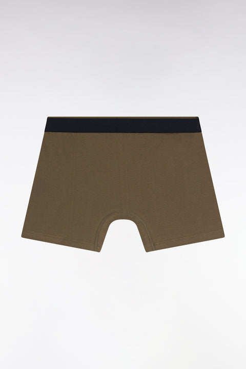 Boxer en jersey de coton kaki à bande contrastée - Image 2