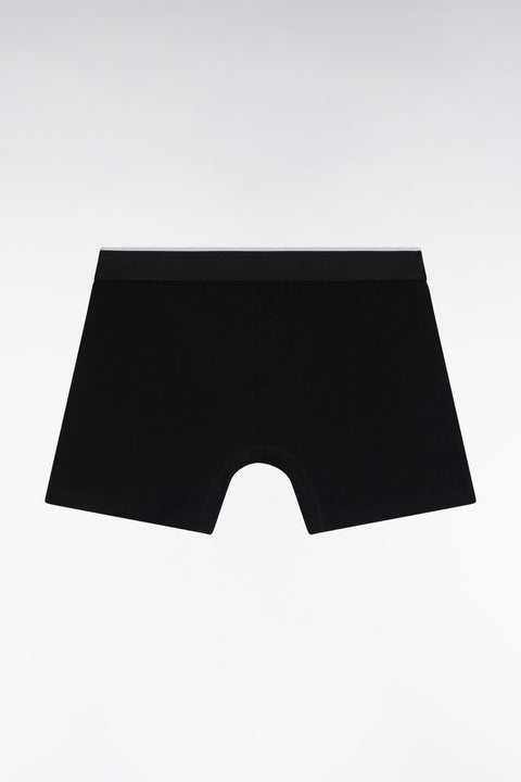 Boxer en jersey de coton noir à bande contrastée - Image 2